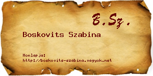 Boskovits Szabina névjegykártya