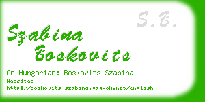 szabina boskovits business card